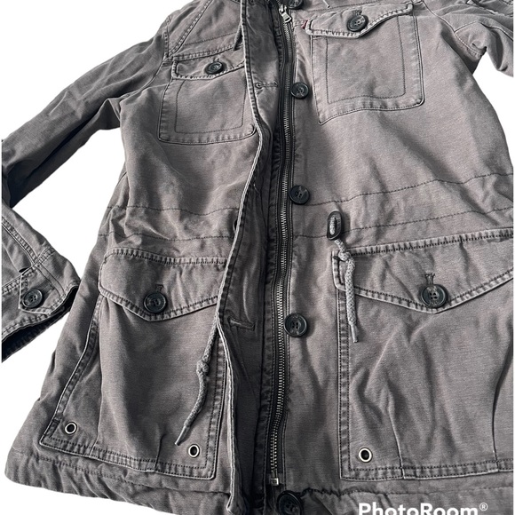 New Without Tags Women’s Small Levi Strauss & Co. Gray Wash Utility Jacket - Picture 8 of 16